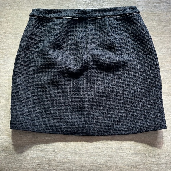 White House Black Market Textured Black Mini Skirt - Picture 6 of 10